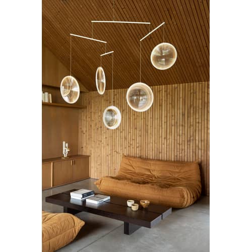 Pendelleuchte Focus X3 metall weiß / LED - L 99 x H 103 cm - DCW éditions - Weiß - Aluminium, PMMA