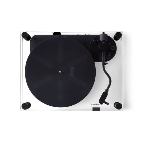 Platine vinyle Turntable verre noir / Bluetooth 5.0 - Transparent Speaker - Noir / Transparent - Aluminium, Verre trempé