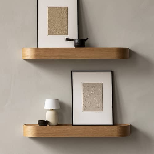 Regal Epoch holz natur / L 50 cm - Beidseitig verwendbar - Audo Copenhagen - Eiche natur / Beige - Eichenfurnier, Furnier