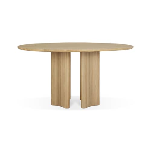 Runder Tisch Roller holz natur / Ø 150 cm - 6 Personen / Massive Eiche - Ethnicraft - Eiche natur - massive Eiche