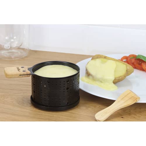 Set Lumi métal noir / Pour raclette à la bougie - 2 personnes - Cookut - Noir - Bois, Métal