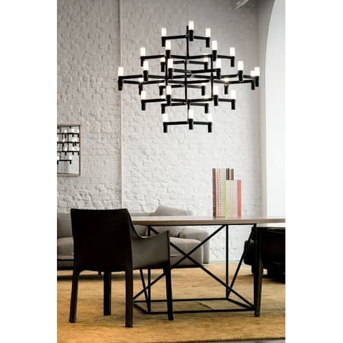 Suspension Crown Major métal noir / Ø 113 cm - Nemo - Noir - Aluminium, Verre sablé