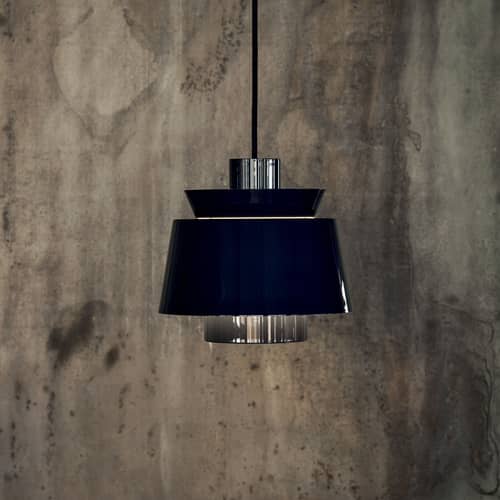 Suspension Utzon JU1 métal bleu / Réédition 1947 - Edition spéciale - &tradition - Bleu acier - Métal laqué