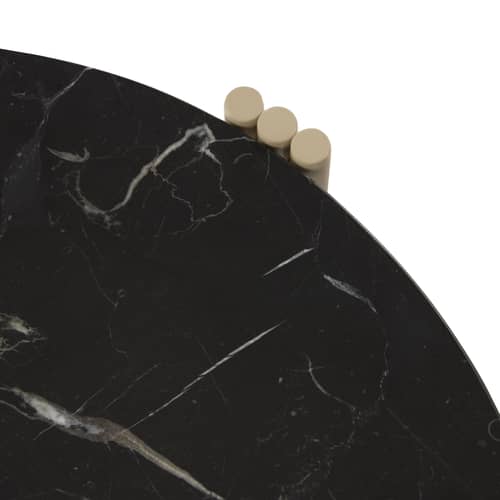 Table basse Tribus pierre noir / Ø 60 x H 35 cm - Marbre / Seconde vie - AYTM - Marbre noir / Sable - Acier, Marbre