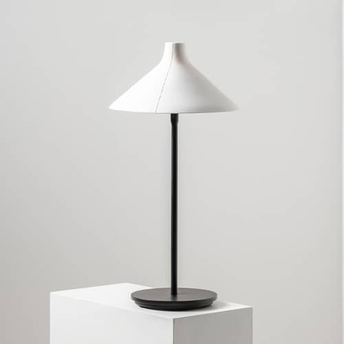 Seam Table lamp ceramic white / H 51.5 cm - Serax - Off white / Matt black - China, Steel