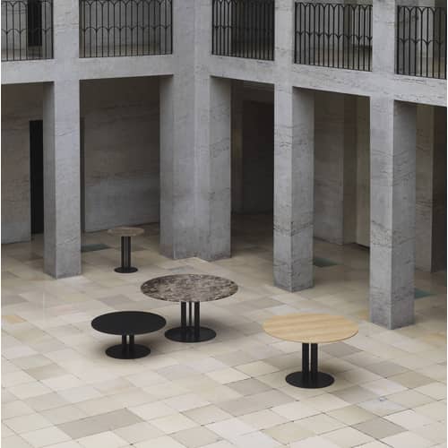 Table ronde Scala bois naturel / Ø 60 cm - Chêne - Normann Copenhagen - Chêne naturel - Acier verni, Contreplaqué de chêne