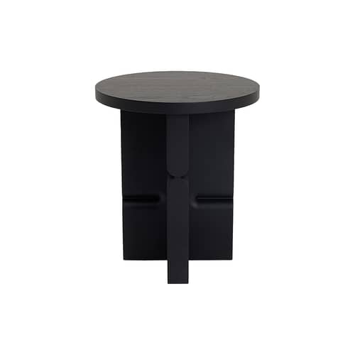 Table d\'appoint Coloured Wood Noon bois noir / Ø 38 x H 42,5 cm - NOBODINOZ - Noir - Frêne