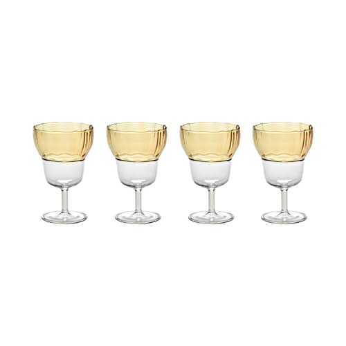 Set de 4 verres à vin Yam 05 - Serax - Jaune - Verre borosilicaté
