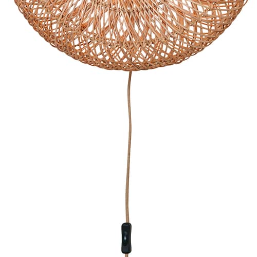 Arizona Wall light with plug cane & fibres beige / Ø 50 cm - Rattan - GOOD&MOJO - Natural - Iron, Rattan
