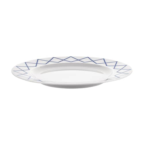 Set 4 assiettes La Bella Tavola Ø 27 cm - céramique / Ettore Sottsass - Alessi - Motif bleu - Porcelaine fine