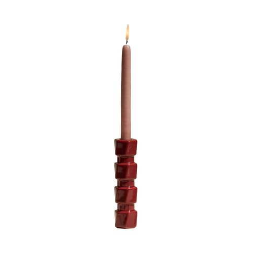 Bougeoir Colonna Grand / H 16.5 cm - Maison Sarah Lavoine - Carmin - Céramique émaillée