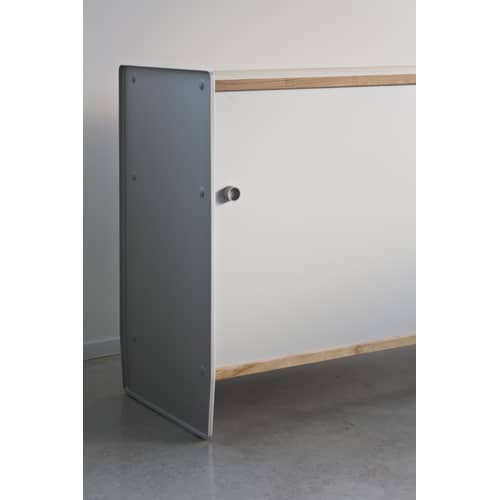 Buffet Theca bois bois naturel métal / Haut - L 123 x H 78 cm / Seconde vie - Magis - Cerisier naturel / Aluminium anodisé - Aluminium anodisé, MDF plaqué cerisier