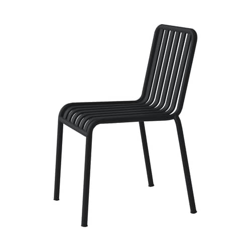 Chaise empilable Palissade métal gris noir / Bouroullec, 2016 - Hay - Anthracite - Acier laqué époxy