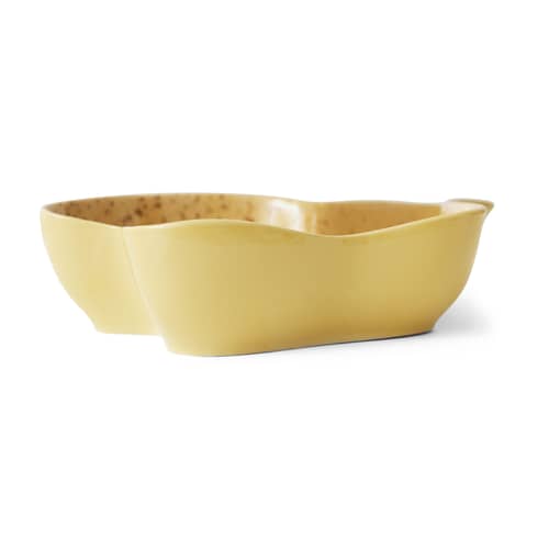 Coppa Shell ceramica giallo / 30 x 22 x H 6 cm - HK LIVING - Vaniglia - Gres smaltato