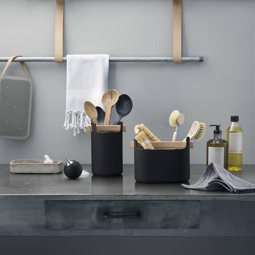 Distributeur de savon  plastique noir / Poire souple - Eva Trio - Noir - Acier inoxydable, Silicone souple