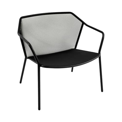 Fauteuil bas Darwin métal noir  / Seconde vie - Emu - Noir - Acier verni