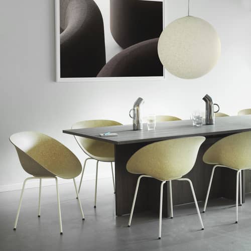 Fauteuil Mat / Chanvre - Pieds acier - Normann Copenhagen - Chanvre (clair) / Pieds crème - Acier thermolaqué, Chanvre