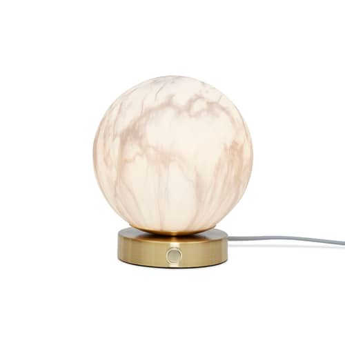 Lampada da tavolo Carrara vetro bianco oro / Ø 16 cm - Vetro effetto marmo - It\'s about Romi - Effetto Marmo Bianco / Oro - Metallo, Vetro