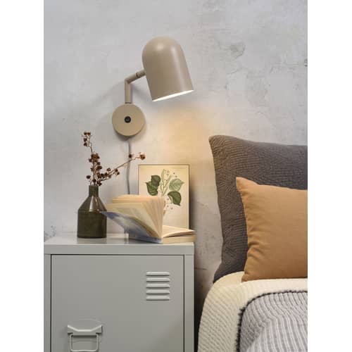 Wandleuchte mit Stromkabel Marseille metall beige / Drehbare Leselampe - It\'s about Romi - Sandfarben - Eisen