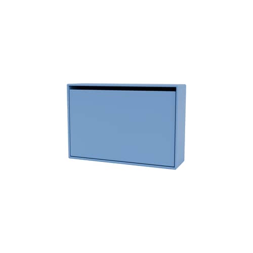 Meuble à chaussures Hide bois bleu / L 69,6 x H 46,8 x Prof. 20 cm - MONTANA - Azure 154 - MDF laqué