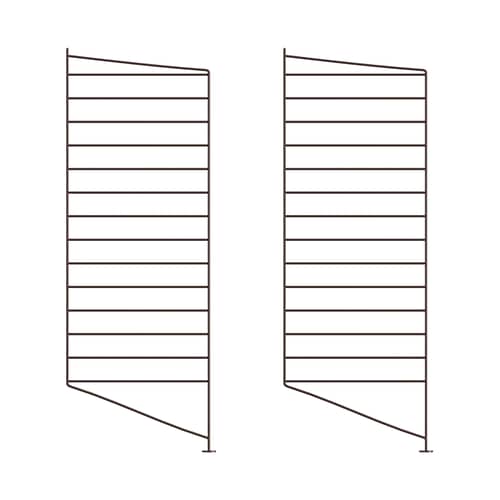 Lot de 2 montants de sol / H 85 x P 30 cm - String Furniture - Marron foncé - Acier laqué