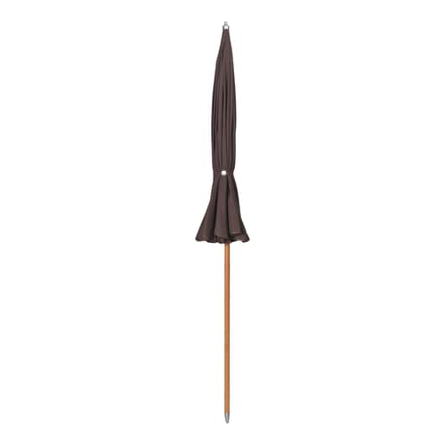Parasol Lull marron / Ø 200 cm - Ferm Living - Chocolat foncé - Hêtre, Tissu polyester