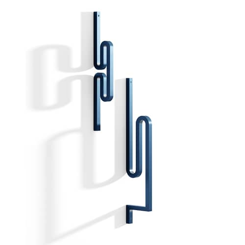 Patère Zag métal bleu / Set de 2 - La Chance - Bleu - Acier peint