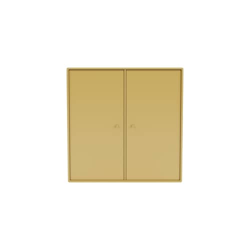 Portaoggetti da parete Cover Cabinet legno giallo / L 69,6 x P 30 x H 69,6 cm - 2 supporti - MONTANA - Cumino 157 - MDF laccato