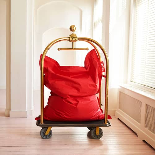 Pouf The Original tissu rouge / Nylon - 140 x 180 cm - Fatboy - Rouge -  Micro-billes EPS, Nylon