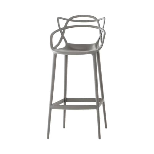 Sedia da bar Masters materiale plastico grigio / H 75 cm - Kartell - Grigio - Tecnopolimero termoplastico riciclato