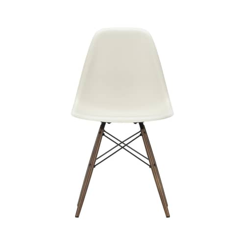 Sedia RE DSW - Eames Plastic Side Chair materiale plastico grigio / (1950) - Gambe legno scuro / Riciclata - Vitra - Cittolo grigio/acero scuro - , Plastica riciclata post-consumo