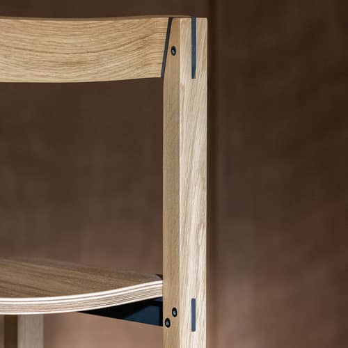 Sedia Tal legno naturale - KANN DESIGN - Rovere naturale - alluminio estruso, Multistrato curvato impiallacciato rovere, Rovere massello