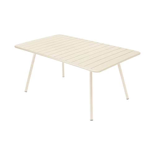 Table rectangulaire Luxembourg métal beige / 165 x 100 cm - 6 à 8 personnes - Fermob - Beige latte - Aluminium