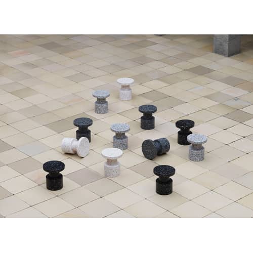 Tabouret Bit / Table d\'appoint - H 42 cm / Recyclé - Normann Copenhagen - Blanc - Polyéthylène recyclé