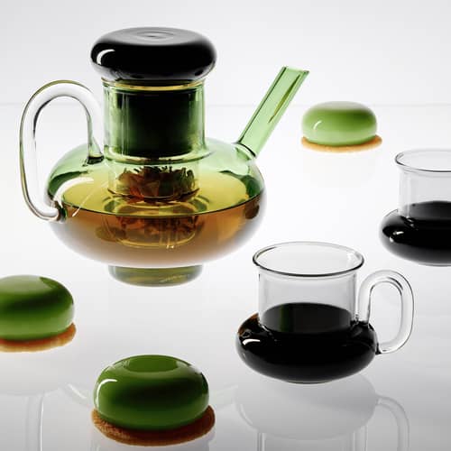 Set de 2 tasses à thé Bump / Verre soufflé - Tom Dixon - Gris & noir - Verre borosilicate soufflé