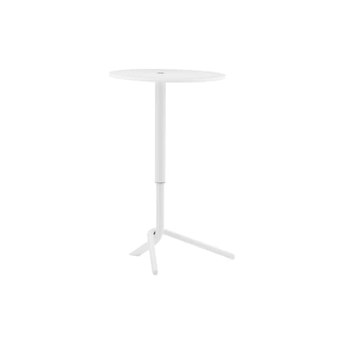 Tavolino d\'appoggio Lift legno bianco / Altezza regolabile da 56,5 a 74 cm - Normann Copenhagen - Bianco - Acciaio termolaccato, MDF con rivestimento in PU