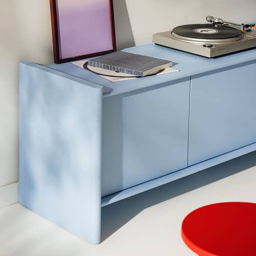 TV Möbel Rali holz blau / B 160 x H 58 cm - NOO.MA - Himmelblau - Holzfaserplatte