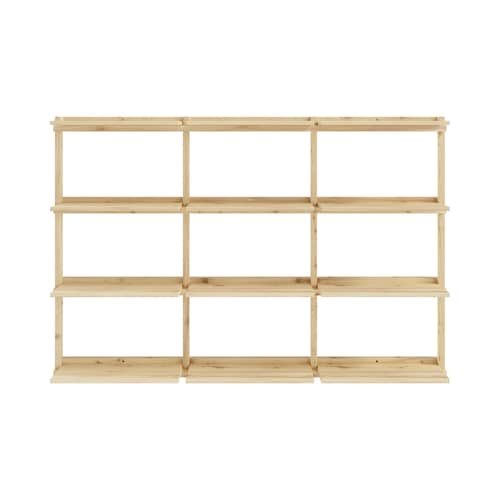 Groove Wall shelf natural wood / W 192 x H 127 cm - KARUP DESIGN - W 192 x H 127 cm / Pine - FSC-certified solid pine