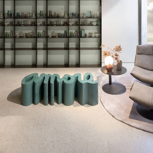Banc Amore Ocean plastique vert /  L 145 cm - 100% recyclé - Slide - Vert Pacific (recyclé) - Polyéthylène recyclé