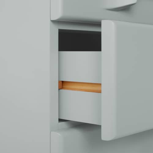 Commode Chest of drawers bois bleu / Chiffonnier 6 tiroirs - L 45 x P 40,5 x H 97,5 cm - HK LIVING - Gris bleuté - MDF laqué