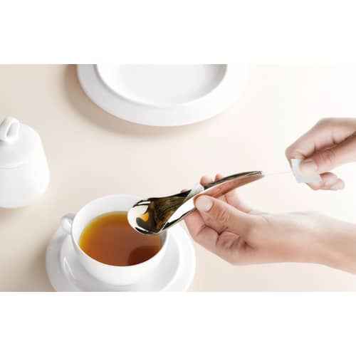 Cuillère à thé Tèo métal / Cuillère-essoreuse pour sachet de thé - Alessi - Acier brillant - Acier inoxydable poli