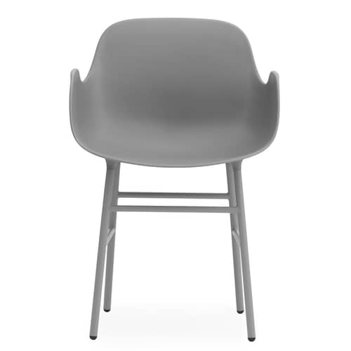 Fauteuil Form plastique gris / Pied métal - Normann Copenhagen - Gris - Acier laqué, Polypropylène