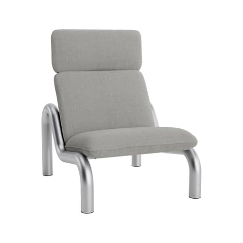 Fauteuil rembourré Tube tissu gris - Normann Copenhagen - Gris (tissu Remix 133) - Acier, Mousse, Tissu