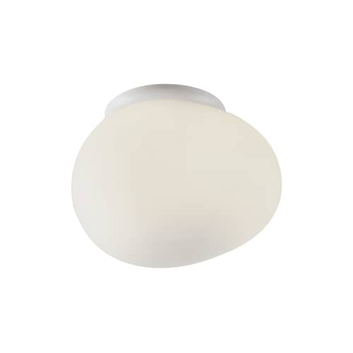 Applique Gregg Media / Plafonnier - Verre - L 31 cm - Foscarini - Blanc / Base blanche - Verre soufflé