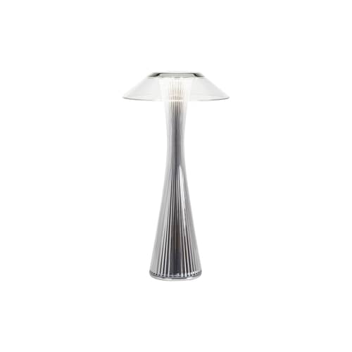 Lampe sans fil rechargeable Space Indoor LED plastique métal - Kartell - Chromé - ABS, PMMA