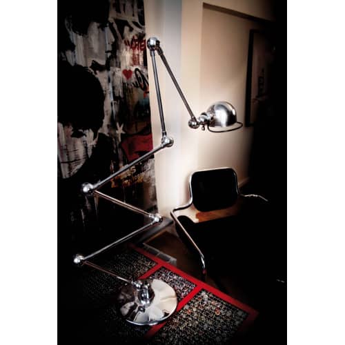 Lampadaire Loft Zigzag métal rouge / H 240 cm - Orientable - Jieldé - Rouge brillant - Acier inoxydable