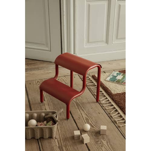 Marchepied Up Step / L 34 x P 35 x H 36 cm - Ferm Living - Rouge coquelicot - Fer