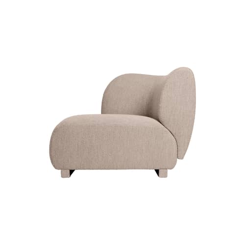 Rico Modular sofa  textile beige / Unit left - UK version - Ferm Living - Left - Foam, Terrycloth, Wood