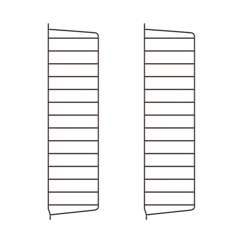 Lot de 2 montants muraux / H 75 x P 20 cm - String Furniture - Marron foncé - Acier laqué