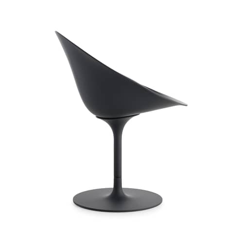 Poltrona girevole Ero/S/ materiale plastico nero / Finitura soft touch - Kartell - Antracite opaco (Soft touch) - Alluminio pressofuso, Policarbonato tinto